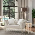 thumbnail image 2 of Michael Amini Yvette Chair and a Half in Porcini Velvet and Champagne Wood Frame, 2 of 15