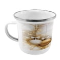 thumbnail image 2 of Christmas Steel Camping Mug, Featured Xmas Baubles with Ribbon Holiday Wish Artwork Image Illustration, Printed Thermal Cup for Camping and Outdoor Activities, by Ambesonne, 2 of 2