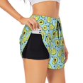 thumbnail image 1 of Balery Avocado and Hearts Pantalones cortos deportivos para mujer con forro y dos bolsillos, elásticos, para entrenamiento, gimnasio, yoga-Small, 1 of 7