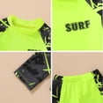 thumbnail image 6 of Tiny Cutey Toddler Boys Swimsuit Baby Long Sleeve Top Shorts Trunks Bathing Suit Set Swimwear Outfit with Hat for 18-24 Months, 6 of 8