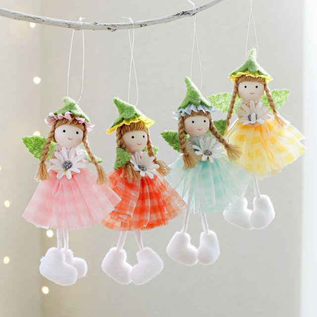 Adorno de Muñeca Navideña | Muñeca Colgante de Tela Suave | Decoración Festiva Linda para Árbol de Navidad | Versátil para Coronas, Guirnaldas y Centros de Mesa | Ligero y Fácil de Colgar | 1 Pieza