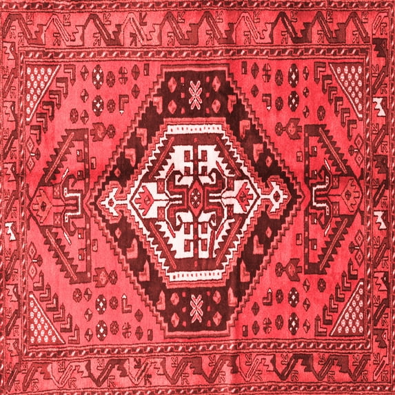 Ahgly Company Indoor Square Persian Red Traditional Area Rugs, 8' Square