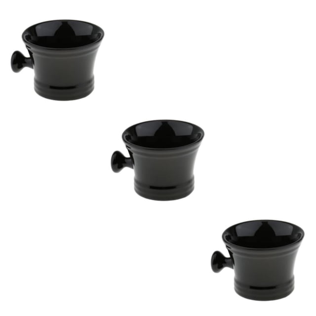 Minnieouse Black Ceramics Men's Shaving Mug Bowl Barber Shave Soap Beard Brush Mug Cup Type1 NO1
