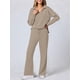 thumbnail image 5 of Conjuntos de Dos Piezas para Mujer, Moda de Otoño 2025, Pantalones Anchos, Conjunto de Estar por Casa, para Viajes y Vacaciones. Caqui Oscuro XL, 5 of 9