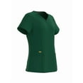 thumbnail image 3 of Women's 4 Way STRETCH Sweat Heart Neck Top with Zipper Cargo Scrub Pants, 3 of 9