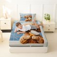 thumbnail image 4 of Homewish Cartoon Pet Dog Twin Sheets,Curly Poodle Bedding,Brown,3pcs,1 Fitted Sheet and 1 Pillowcase, 4 of 6