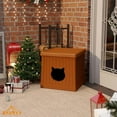 thumbnail image 6 of Plastic Cat House for Indoor Use, Weatherproof Outdoor Cat House for Feral Cats, Unique Cat Shelter for Small Pet, Spacious, Easy to Assemble, Caramel, 6 of 12
