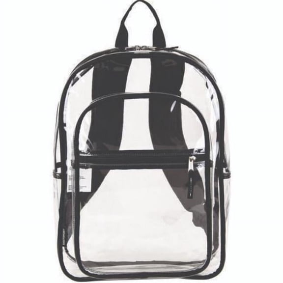 Eastsport 190991EDBLK Clear With Color Trim Backpack, 11.5" X 5" X 16.5", Clear/black