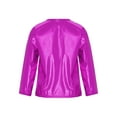 thumbnail image 2 of iiniim Girls Long Sleeve T-Shirt Shiny Metallic Dance Performance Tee Holographic Party Tops Dancewear Hot Pink 9-10, 2 of 7