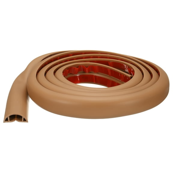 Uxcell 8ft Cord Cover Floor W0.71"xH0.39" Hide Extension Cable Wire Covers Brown