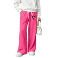 thumbnail image 2 of Htrmlpk Girls Sweatpants Drawstring Baggy Straight Leg Jogging Pants Athletic Slacks Workout Running Joggers Trousers with Pockets, 2 of 6