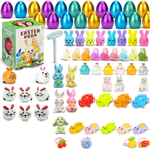 nTRIUQJ Easter Cartoon Egg Rabbit Car Surprise Blind Countdown Toy Set for Kids Green