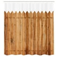 thumbnail image 3 of Ambesonne Geometric Shower Curtain, Wood Triangle Stripe, 69"Wx70"L, White Brown, 3 of 5