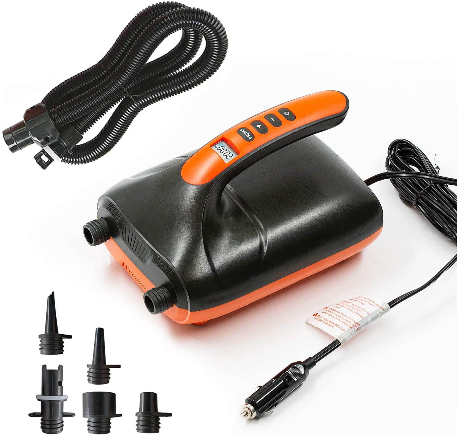 Portable Digital Air Pump 12V High Pressure Electric Inflatable for Air Pump SUP & Paddle Board with Digital LCD Screen