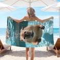 thumbnail image 4 of SIYTUAU Microfiber Beach Towel Double Sided Velour Large Rectangular 75X150 Cm Quick Dry Soft Absorbent Sand Free, 4 of 6