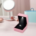 thumbnail image 2 of Shoreew Luminous Ring Box with LED Light Compact Design Portable Soft Lining Engagement Ring Box Jewelry Gift Box, 2 of 7