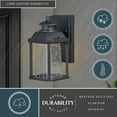 thumbnail image 5 of Vaxcel Freeport Aluminum 1 Light LED Dusk to Dawn Black Outdoor Wall Lantern Clear Glass, 5 of 7