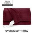 thumbnail image 3 of Sunbeam Electric Heated Throw Blanket Merlot Super Soft Microplush 4 Heat Settings Oversized 60 x 80, 3 of 12