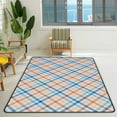 thumbnail image 3 of Dreamtimes Lightweight Soft Area Rugs Orange Blue Tartan Plaid Floor Carpet Mat for Kids Playing Room Hardwood Floor Living Room 63x48in, 3 of 6