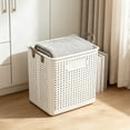 thumbnail image 5 of Collapsible Laundry Basket with Handles - Foldable Plastic Storage Bin for Dirty Clothes, Towels, and Bedding - Perfect for Home, Bathroom, Bedroom & Laundry Room - Space-Saving Organizer White, 5 of 6