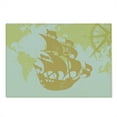 thumbnail image 2 of Nautical Cutting Board, Double Exposure Vintage Graphic with Old World Map a Nostalgic Sailboat Compass Concept, Decorative Tempered Glass Cutting and Serving Board, Large Size, Beige, by Ambesonne, 2 of 5