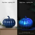 thumbnail image 5 of Glass Pumpkin Lantern, LED Halloween Decor, Timed Energy-Efficient Blue Glass Pumpkin Lantern with Hot Selling LED Lights, Stylish Fall Centerpiece and Gift Idea, 5 of 7