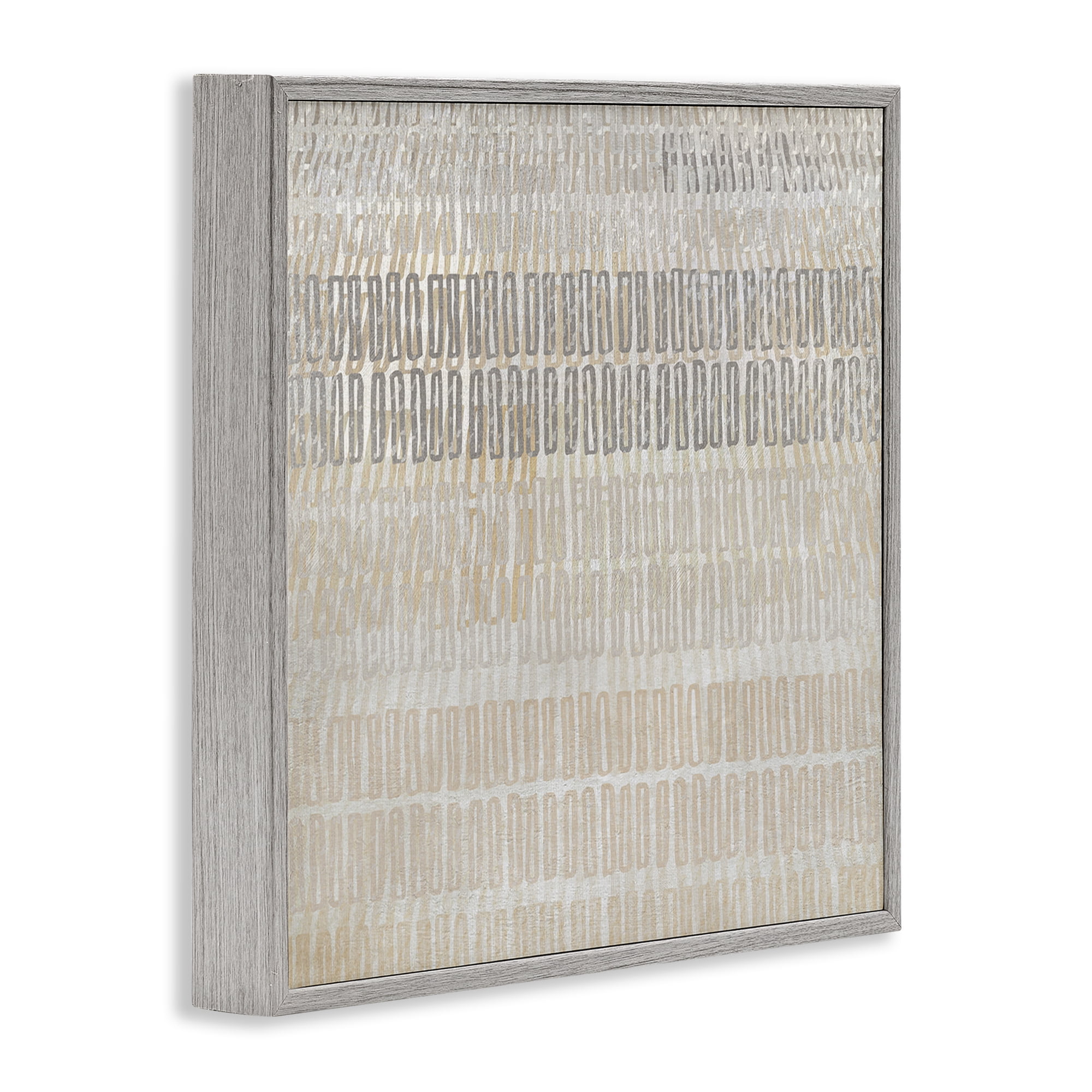 Stupell Industries Boho Layered Shapes Pattern Abstract Painting Gray Framed Art Print Wall Art, 24 x 24
