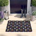 thumbnail image 2 of Navy Mexican Skull Pattern Flannel Non Slip Door Rugs,Washable Door Mats Indoor,Decorative Door Mats,Dirt-Resistant and Absorbent Doormat for Entrance,Bedroom,Kitchen,Bathroom,23.5x16in(60x40cm), 2 of 5