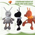 thumbnail image 2 of 3 Pcs Ant Plush Cute Ant Stuffed Animal with Scarf Soft Insect Toy 12 Inch Bug Plush Doll Gifts  Ants Decorations, 2 of 6