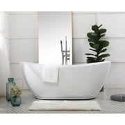 Elegant Kitchen and Bath 67 inch soaking bathtub in glossy white