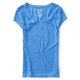thumbnail image 1 of Camiseta básica Marled con cuello en V para mujer de Aeropostale, azul, grande Aeropostale Camiseta básica, 1 of 2