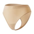 thumbnail image 2 of Swuxness Women'Sports Thong Underwear, Women's Panties, Women Solid Color High Waisted Comfortable Soft Breathable Wicking Everyday Wear Panties for Women Khaki, XL, 2 of 3