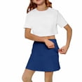 thumbnail image 4 of CUZIBR Kids Tennis Skort Breathable Relaxed High Elastic Waist Golf Running Skirts A-Line With Shorts Outdoor Running Casual Summer Fashionable Soft Mini Skirts Prom Ball Gown,Blue,10-11 Years, 4 of 6