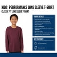 thumbnail image 3 of Crown Craze® Performance Long Sleeve T-Shirt for Youth Plain Crewneck Tee Shirts 100% Polyester Tees (Navy, S), 3 of 7