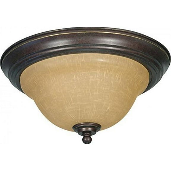 Nuvo 60-1038 - Castillo - 2 Light - 13" - Flush Mount - w/ Champagne Linen Washed Glass