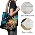 thumbnail image 3 of Epic Bolso de tela con estampado de lienzo para mujer, bolsa de compras reutilizable y estética, con cremallera interior, regalo para mujer,40*45cm., 3 of 6