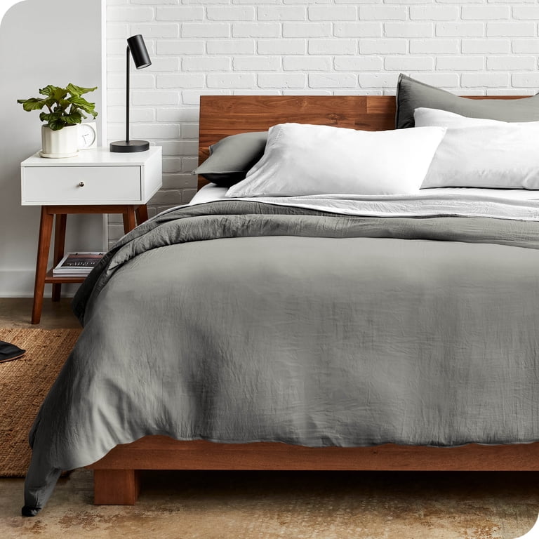 Ultra-Soft Easy Care Washed Duvet Cover & Sham Set by Bare Home - Queen, Sea Spray Ultra-Soft Easy Care Washed Duvet Cover & Sham Set by Bare Home - Queen, Sea Spray