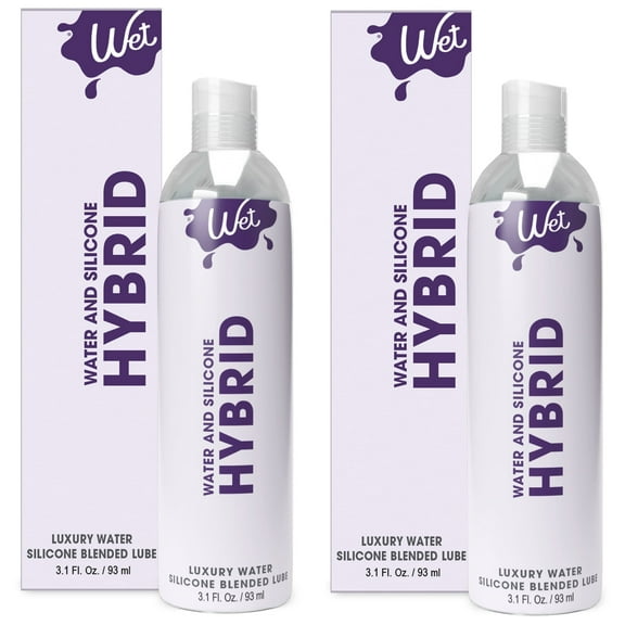 Wet  Water  And  Silicone  Hybrid  Luxury  Water  Silicone  Blended  Lube, 3.1 FL.OZ (93 ml) Pack of 2
