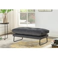 thumbnail image 2 of Karla Dark Gray Velvet Contemporary Ottoman, 2 of 3