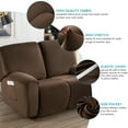 thumbnail image 2 of CJC Velvet Recliner Covers, Stretch Armchair Slipcovers, 6-Piece for Loveseat Reclining Sofa, 2 Seater Recliner Protector, 7 Colors, 2 of 9