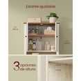 thumbnail image 3 of SONGMICS HOME LIRY Colección - Armario sobre el Inodoro, Organizador de Baño, con Puertas de Granero, Estante Ajustable, Blanco Rústico, 3 of 5