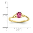 thumbnail image 5 of 10K Yellow Gold Ring Band with Stones (10) October Pink Tourmaline Oval, 5 of 5