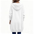thumbnail image 6 of cocolona Long Hoodies for Women Fall Winter Casual Zipper Sweatshirts Jackets Long Sleeve Oversized Tunic Coats with Pockets, 6 of 7
