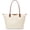 Beige, variant on Tote Bag for Women, Nylon Top-Handle Purse with Zipper, Lightweight Foldable  Hobo Handbag