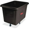 Rubbermaid Commercial 20 cu ft Cube Truck 149.61 gal Capacity - Durable, Easy to Clean, Smooth, Wheels, Handle - 36.5" Height x 48" Width x 34" Depth - Metal, Plastic - Black