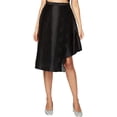 thumbnail image 1 of Vestido asimétrico Rachel Roy con inserción de encaje para mujer Negro 6, 1 of 1