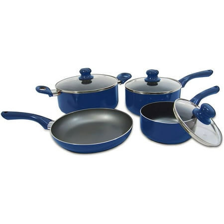 Mainstays Blue Morpho 7-Piece Aluminum Cookware Set - Walmart.com