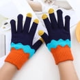 thumbnail image 1 of Women Men Can Enable Screen Gloves Warm Stretch Knitted Gloves Mittens Winter Keep Warm Knitting Waves Splicing Golves Students Outdoor Riding Hiking Mittens, 1 of 7