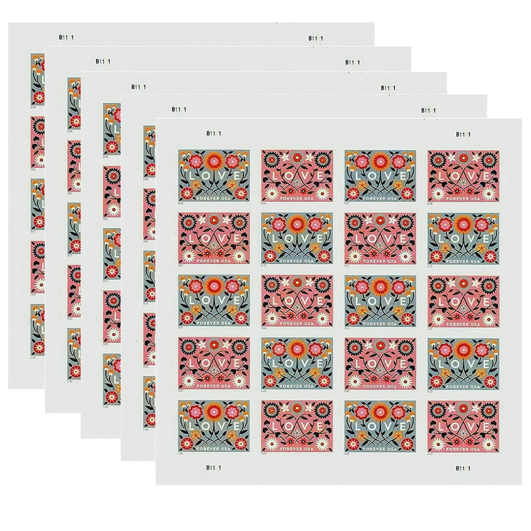 Love 2022 Forever First Class Postage Stamps - Valentine, Wedding,  Celebration, Anniversary, Romance, Party - 2 Sheets, 40 Stamps