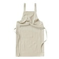 thumbnail image 1 of Delantal de lino con babero de bolsillo, delantal de , camarero, camarera, suave para mujeres y hombres, para trabajos de jardinería, barbacoa, Beige, 1 of 8